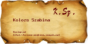 Kolozs Szabina névjegykártya